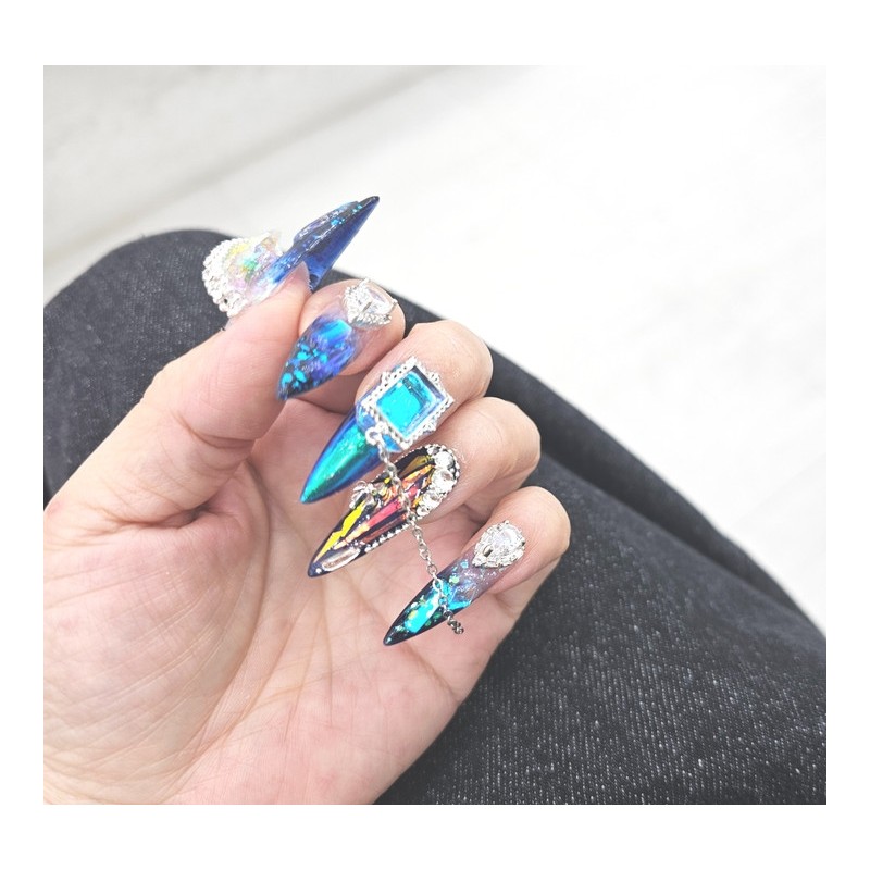  Premium Art Glass Parts Handmade Nail Tips ✨ -