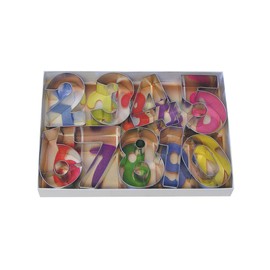 R&M International Numbers 2.5" Cookie Cutters with Cut-Outs, 9-Piece Set