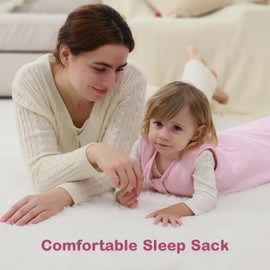 Mosebears Sleep Sack Baby Winter Wearable Blanket with 2-Way Zipper,2.5 TOG Cotton Sleep Sack Unisex (Blush, 12-18 Months)