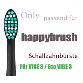 Pack of 10 brush heads suitable for Happybrush VIBE 3 replacement brush heads, replacement brush head suitable for Eco VIBE 3 - black