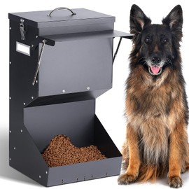 PKNYBZH Automatic Dog Feeder Large Breed with Lid, 25 Lbs Outdoor and Intdoor Gravity Dog Feeder and Hanging Self Feeding Dogs Food Dispenser, Automatic Dogs Feeders For Large Dogs, Cats, Deer, Chicks