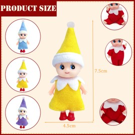 Pack of 3 Christmas Elf Doll for Boys Girls Children, Santa Mini Elves Christmas Dolls Tiny Baby Elf Doll, Christmas Small Elf Figures Baby Elf Doll Gift for Christmas Stockings Stuffers