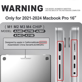 GPXIIZ Case Compatible with MacBook Pro 16 Inch M4 M3 M2 M1 Pro/Max Protective Case 2024 2023 2022 2021 A3403 A3186 A2991 A2780 A2485, Ultra Thin Hard Shell Snap Case Cover 16.2 Inches, Black