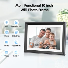 2024 WiFi Digital Picture Frame with 16Gb Storage, Smart Digital Photo Frame with Touch Screen Support External SD Card, APP and Email, Parents -Friendly, Timed Sleep