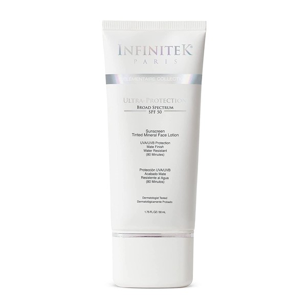 Infinitek Paris, Skin Care Face Sunscreen Tinted Mineral Lotion, SPF 50. 1.75 Fl Oz