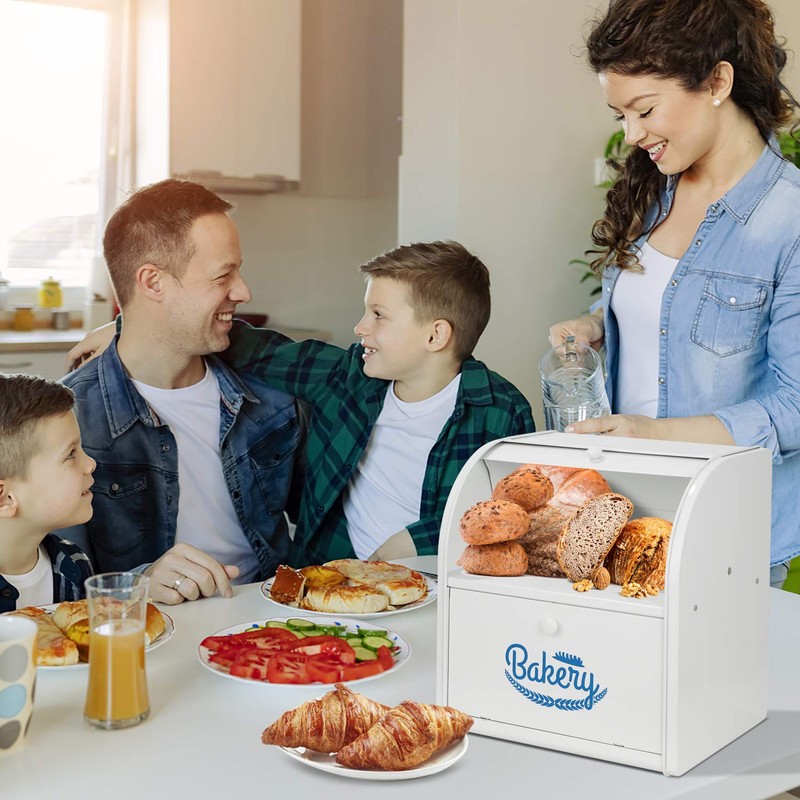 Olebes Bread Box, Metal Bread Box For Kitchen Countertop, Bread