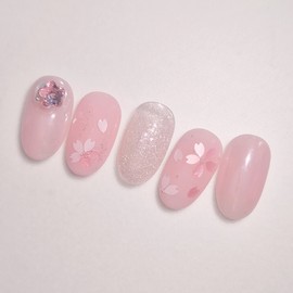 Kkotbi Handmade Nail Tips - Coffin Midi / 꽃비수제네일팁 - 코핀미디
