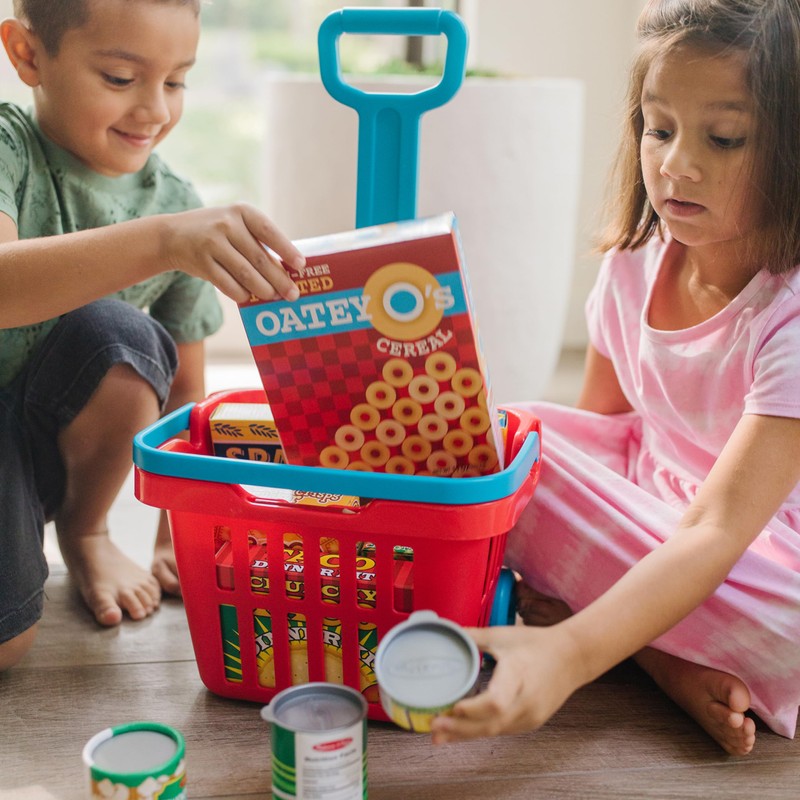 Melissa & Doug Fill and Roll Grocery Basket Play Set