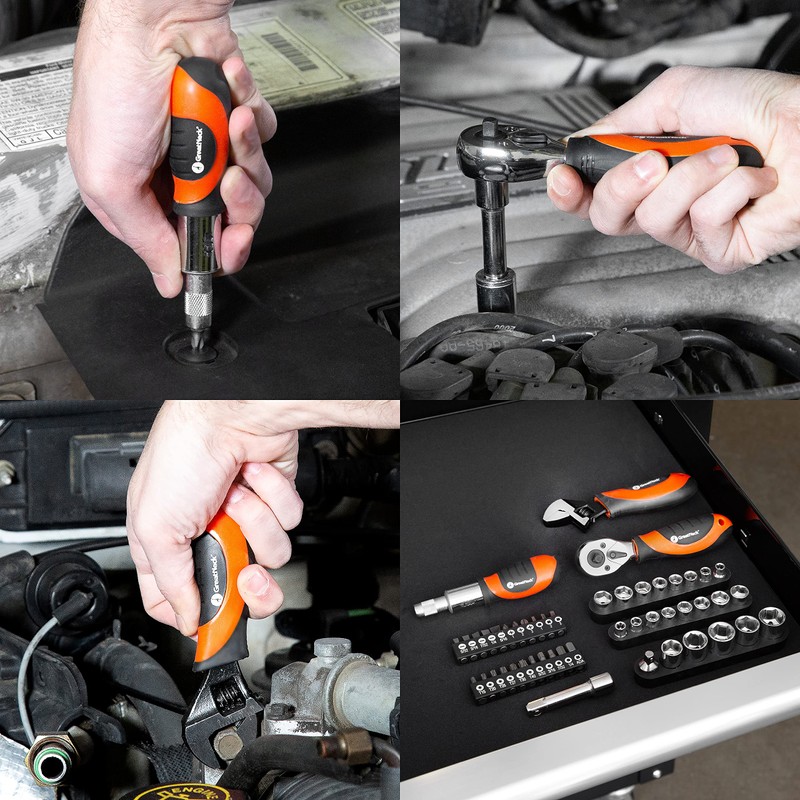 GreatNeck 48-Piece Multi Drive Stubby Mechanics Tool Set, Metric and