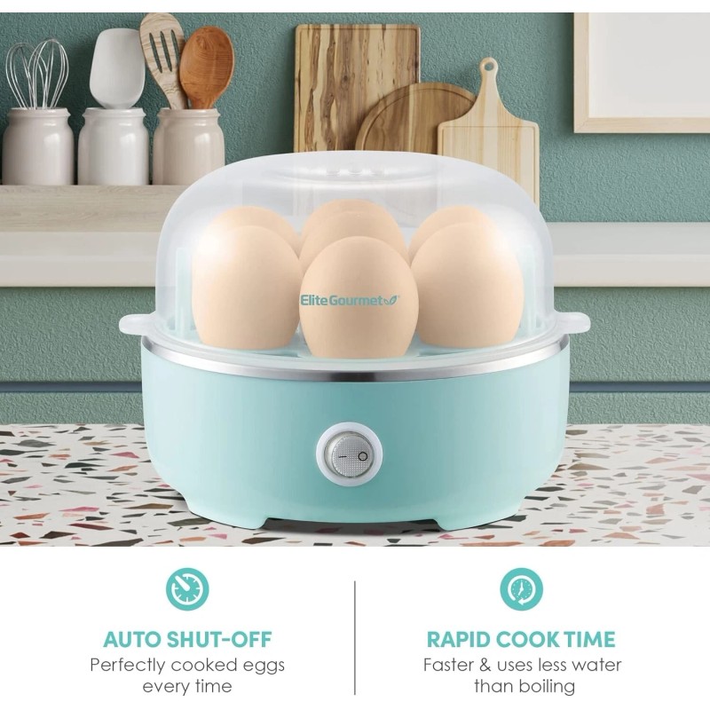 Elite Gourmet EGC115M Easy Egg Cooker Electric 7-Egg Capacity
