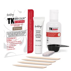 Godefroy Hair Color TK 4 Application and 1 oz Coloring Stain Remover Combo, Complete Coverage of Gray Hair Roots, Salon Quality Results - Light Ash Brown