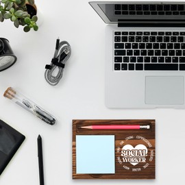 Social Worker Thank You Gift, Rustic Wooden Pencil Note Holder, Appreciation for Caseworkers Therapists, Promotion Leaving Birthday Farewell Retirement Congratulations Recognition Gifts MT13