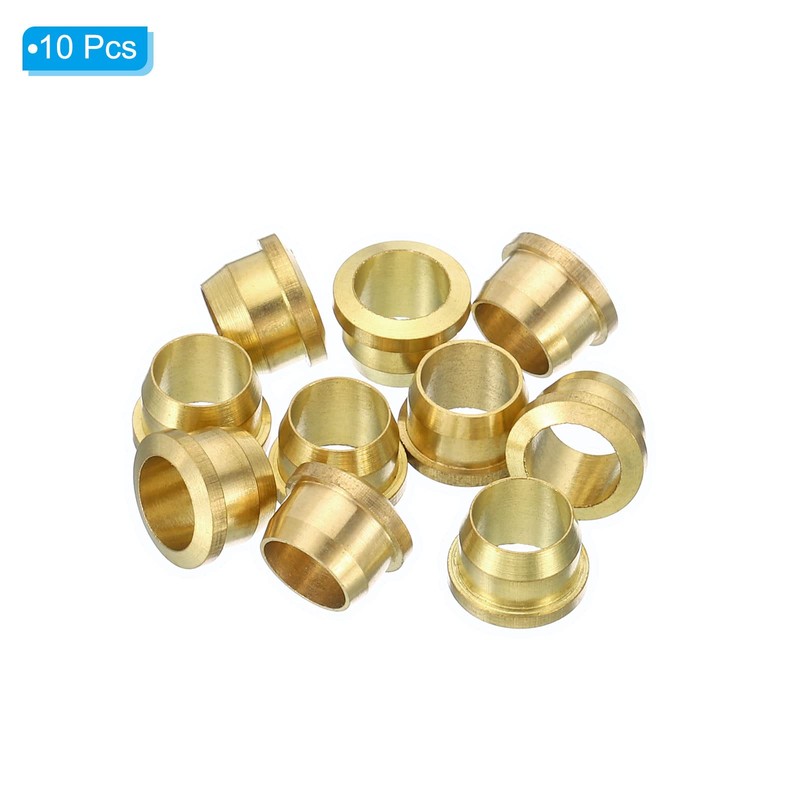 PATIKIL 6mm Tube OD Brass Compression Sleeves Ferrules 10 Pack