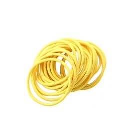 ISABELLA MOON 50Pcs Girls Women 2.5mm Thin School Uniform Endless Hair Elastics Bobbles Hair Ties Bands Ponios Ponytail Holders (Yellow)