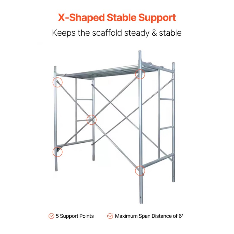 VEVOR Scaffolding Cross Brace 6x4 ft, 8-Pack Solid Carbon Steel