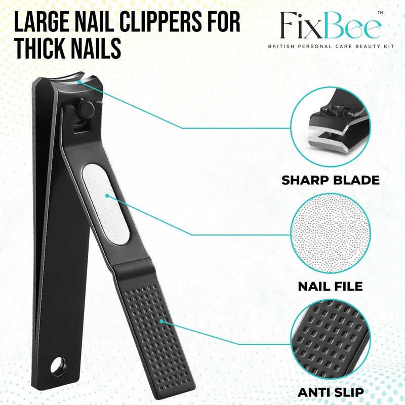 Fixbee Nail Clippers Set - Precision Toe Nail Clippers for