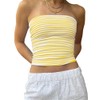 KIGRAD Women Y2k Striped Bandeau Tube Top Aesthetic Strapless Backless