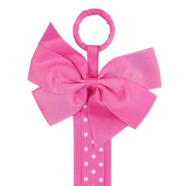 Wrapables Hair Clip and Hair Bow Holder, Hot Pink Polka Dots