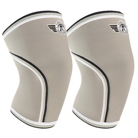 7mm Neoprene Knee Brace for Men Women, Weightlifting Knee Sleeves for Men Women Knee Compression Sleeves, Thick Compression Brace for Weightlifting Powerlifting Squatting and Cross Fit Training, Rodilleras Para Gym (Gray, Medium)