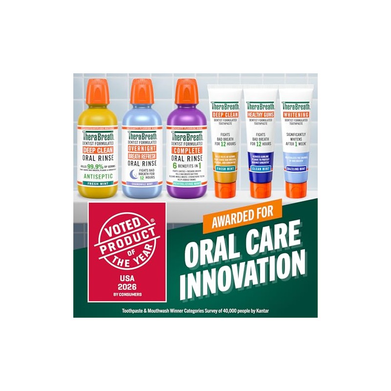 TheraBreath Whitening Toothpaste, Gentle Peroxide-Free Teeth Whitening in 1 Week