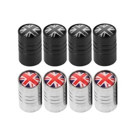 JIPUKE 8 Pack Metal Tyre Wheel Alloy Valve Caps - Universal Dust Caps for Car Tyres, Leak-Proof Valve Stem Caps for Cars, SUVs, Bicycles, Motorcycles, Trucks