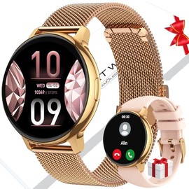 Smart Watches for Women with Call Function - 1.19" AMOLED Fitness Watch with Heart Rate/SpO2/Sleep Monitor, Fashion Fitness Tracker with 113+ Sports, Step Counter, IP68 Waterproof for Android/iOS