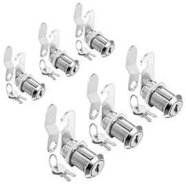 Cerraduras de leva para gabinete, con llave igual, 1-1/8 pulgadas, se adapta a un grosor máximo de puerta de 7/8 pulgadas, cajón de archivo seguro, caja de repuesto para almacenamiento de