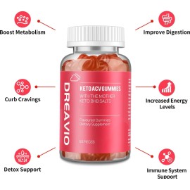 DRE.AVIO Gomitas para adelgazar de Vinagre de Manzana Quema Grasa Perder Peso Natural