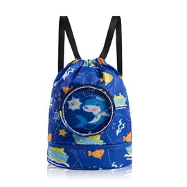 Cosysparks Children's Swimming Bag with Wet Compartment Swimming Bag Waterproof Gym Bag for Children PE Bags Kid Beach Bag for Boys Girls, blue