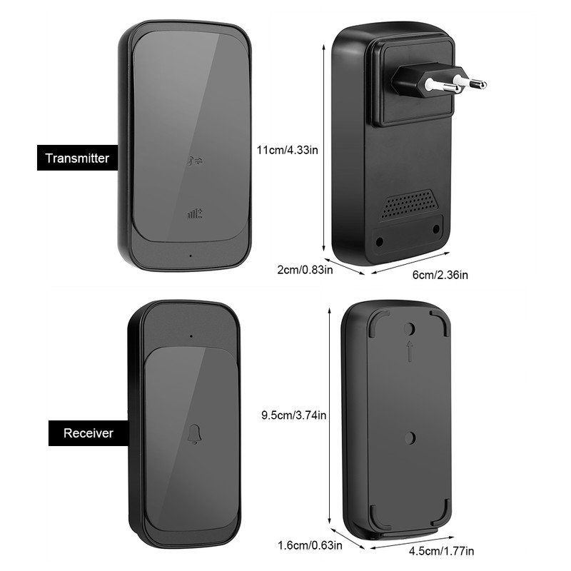 280M Wireless Doorbell Slim Remote Control Intelligent Door Bell Ring