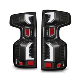 PM PERFORMOTOR Pair LED DRL Rear Tail Lights Assembly Compatible with 19-24 Chevy Silverado 1500 WT LT LTD,Clear Lens
