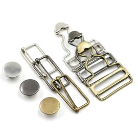 Healifty 4pcs Overall Buckles Retro Suspender Buckles Overall Clip Replacement for Trousers Cotton Jacket Jeans Bronze