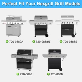 Adviace Replacement Parts for Nexgrill 720-0882A 720-0888N 720-0888S 720-0896 720-0888, Grease Tray Drip Pan & Heat Plates for Nexgrill 5 Burner 720-0882A Gas Grill