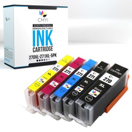 CMYi 270XL 271XL Replacement Combo Pack Ink Cartridges for Canon PIXMA MG5720, MG5721, MG5722, MG6820, MG6821, MG6822, MG7700, MG7720, TS5020, TS6020 (1 PG Black, 1 Black, 1 Cyan, 1 Magenta, 1 Yellow)
