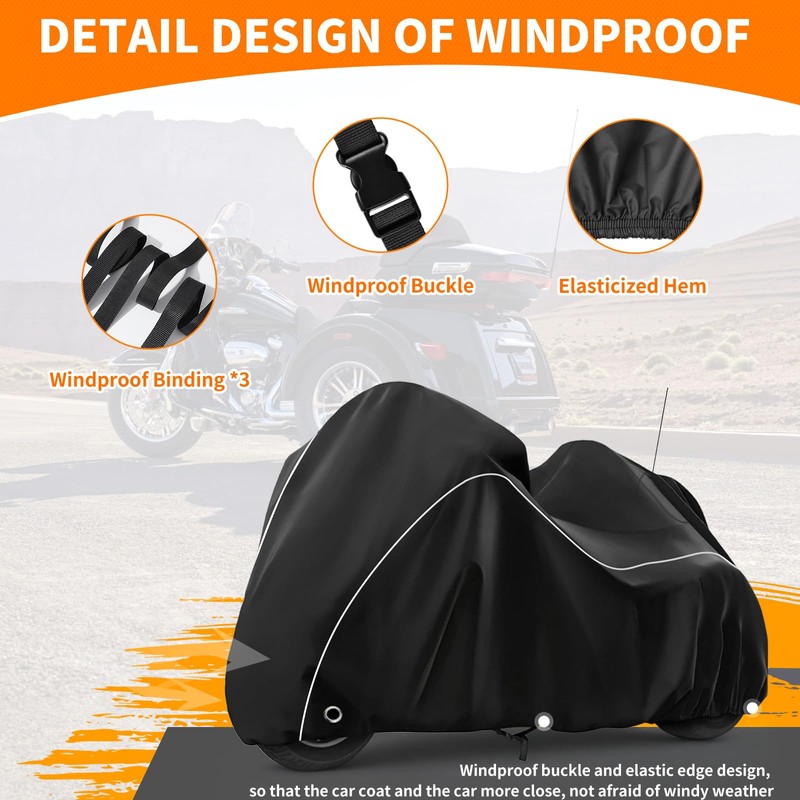 Trike Cover Waterproof Outdoor 3 Wheel Motorcycle Cover