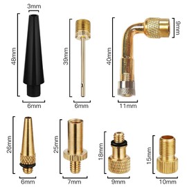 LIANHATA Valve Adapter, 16 Pack Bicycle Valve, Air Refiller, Presta Type, English Style, American Style, French Valve, Adapter, Conversion, Maintenance, Tool Set, Box Included, Road Bike, Cross Bike, AV, DV, SV