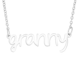 AHAETH Granny Necklace for Women Gifts Birthday Ideas from Grandchildren Granddaughter Granny Necklace, Medium, Stainless Steel, No Gemstone