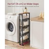 VASAGLE Slim Rolling Cart, 5-Tier Storage Cart, Narrow Carts with