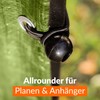 50 Bungees with Ball in Black, Expander Attachment for Tarpaulins,