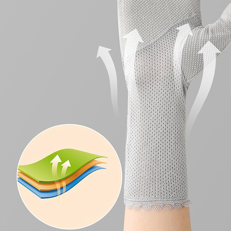 XUNQUCOM Sun Gloves Medium Length Sunblock Gloves Women Driving Cycling
