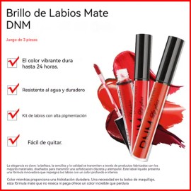 Kit Lápiz Labial Líquido Mate De Larga Impermeabl Y Duración                                                                                          