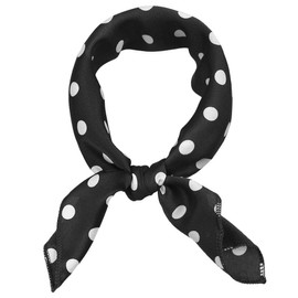 Allegra K 50cm 1950s Vintage Retro Polka Dot Square Scarf Head Neck Scarves Kerchief Neckerchief M Black