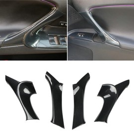 4Pcs Carbon Fiber Interior Door Armrest Panel Trim For Lexus IS F 250 350 2006 2007 2008 2009 2010 2012 2013