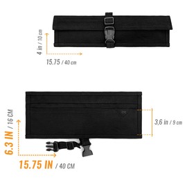 Under NY Sky Knife Roll Case - 1 Slot - Heavy Duty Waxed Canvas Pouch - Leather Reinforced - Portable Bag for Cooking Tools, Utensils, Cutlery Knives, Brushes - Chefs, Kitchen, Travel, Gift - BlackCV