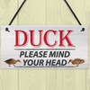 RED OCEAN DUCK! Please Mind Your Head Friendship Home Gift