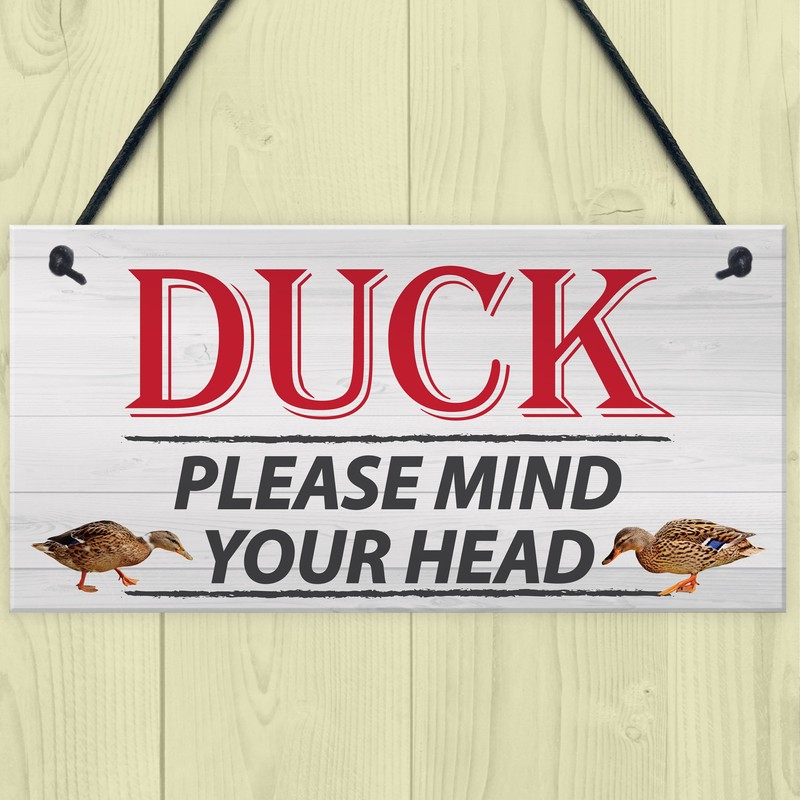 RED OCEAN DUCK! Please Mind Your Head Friendship Home Gift
