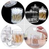Outanaya 3pcs Transparent Round Cotton Swab Storage Box Compact Makeup