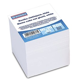 DONAU 8302001PL-09 Ecological Cube Note Box Note Block Not Glued 800 Sheets 90 x 90 x 85 mm White for Office / School