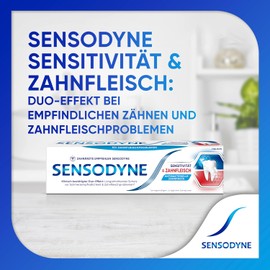Sensodyne Sensitivity & Gum Toothpaste, 3 x 75 ml, Toothpaste for Improved Gum Health and Reduction of Pain Sensitivity