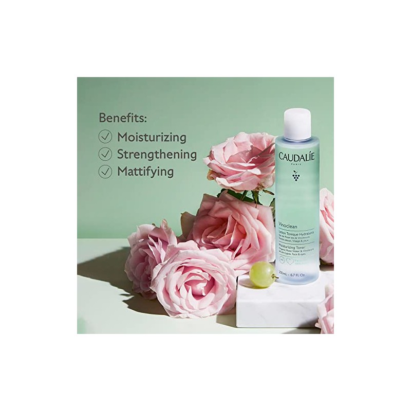 Caudalie Vinoclean Moisturizing Toner with Rose Water - 100 mL